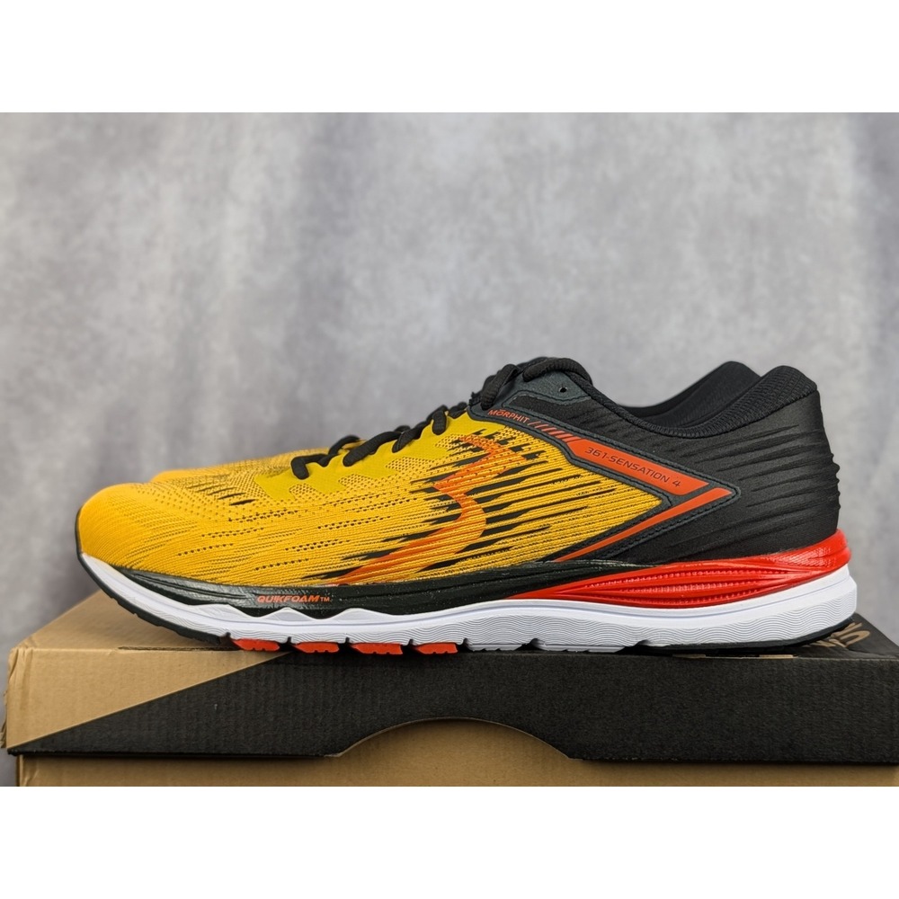 361 Degrees Sensation 4 Mens Running Shoes Citrus Black Y906-2309 Size 12.5
